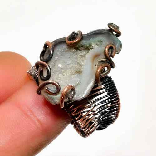 Gaia’s Embrace – Raw Copper Agate Ring