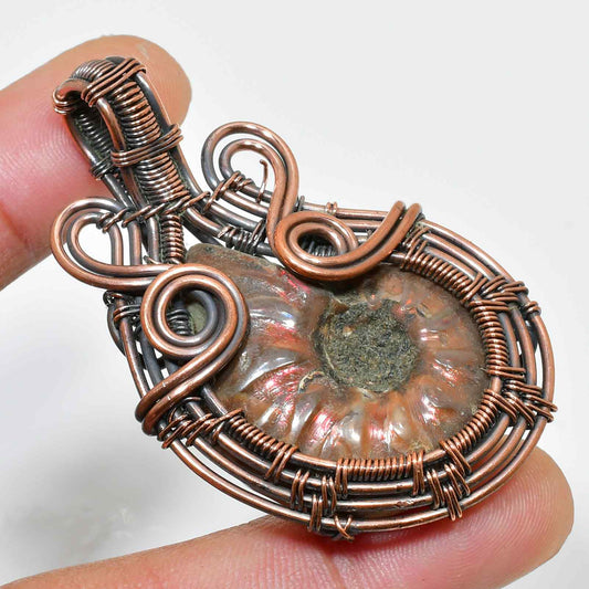 Nature’s Spiral – Copper Ammonite Pendant