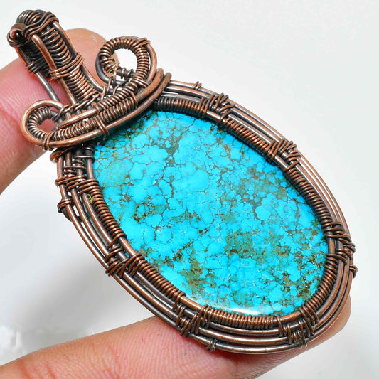 Whispering Waters – Turquoise Copper Pendant