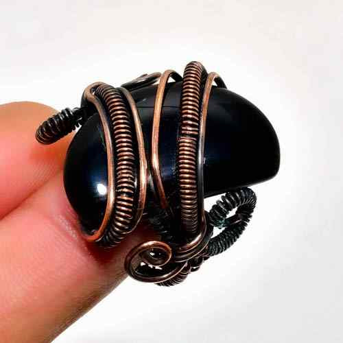 Raven’s Aegis – Obsidian Copper Ring