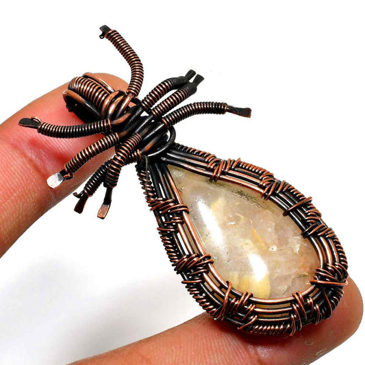 Spider’s Embrace – Amethyst & Copper Pendant