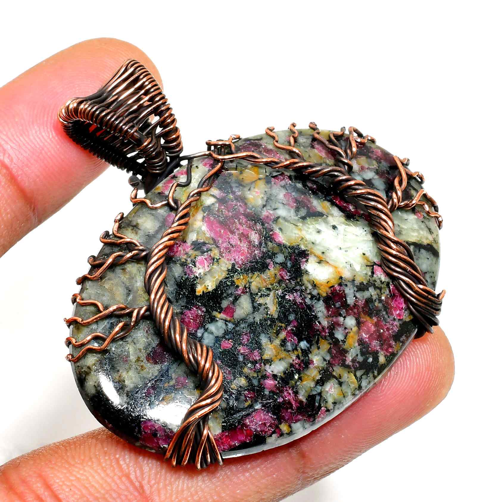 Gaia’s Grove – Amethyst Copper Pendant
