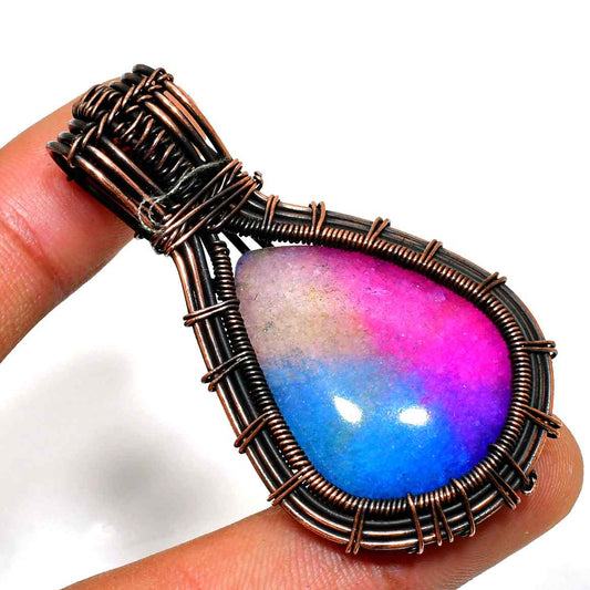 Aurora’s Balance – Agate Copper Pendant