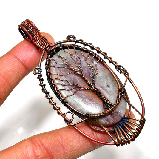 Aura’s Embrace – Labradorite & Copper Pendant
