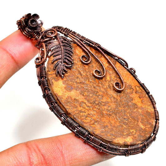 Ember’s Embrace – Jasper & Copper Pendant