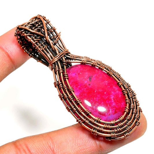 Radiant Ruby Essence – Oxidized Copper Ruby Pendant