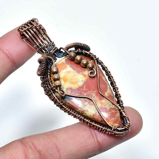 Ember’s Embrace – Jasper & Oxidized Copper Pendant