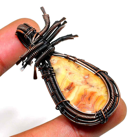 Twilight’s Touch – Agate & Dark Copper Pendant