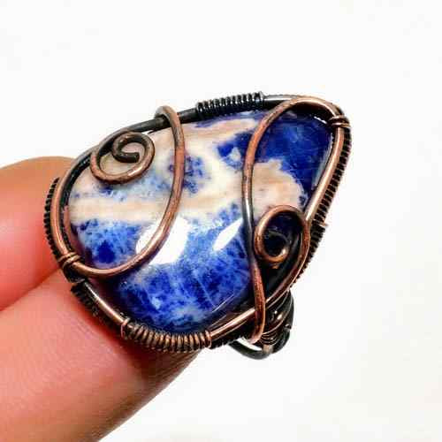 Harmony’s Embrace – Sodalite & Copper Ring