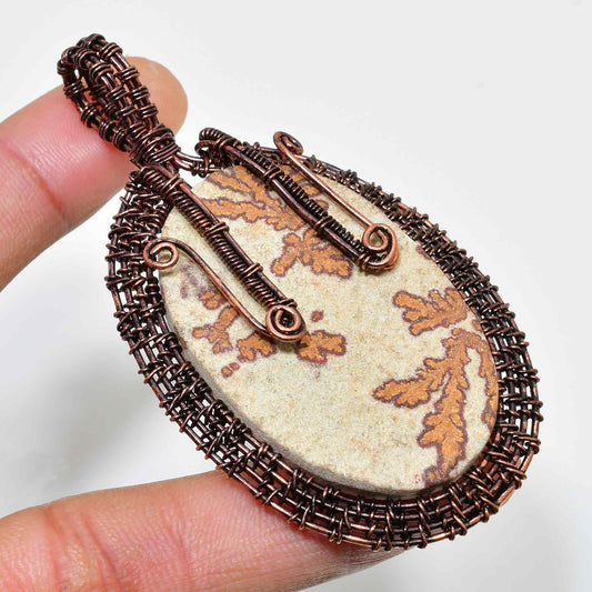 Jasper’s Embrace – Copper-Wrapped Jasper Pendant