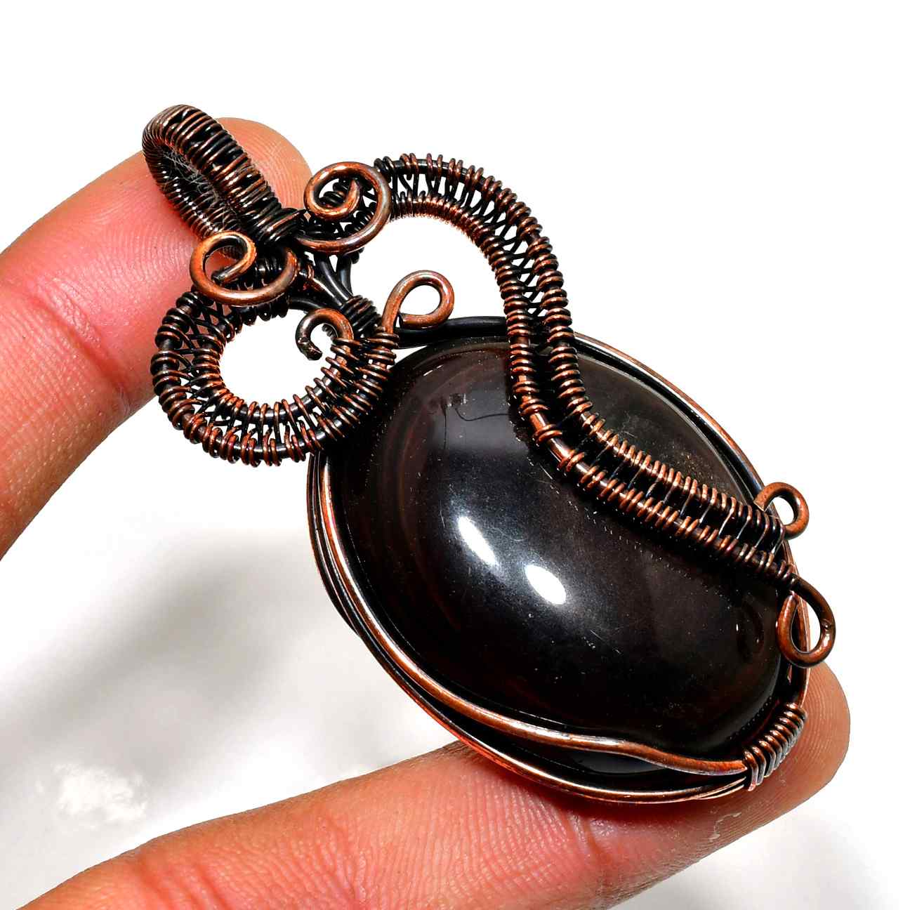Ember’s Aegis – Black Onyx & Copper Pendant