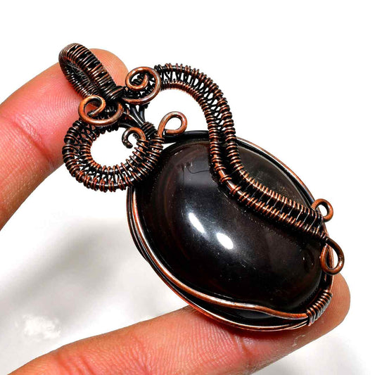 Ember’s Aegis – Black Onyx & Copper Pendant