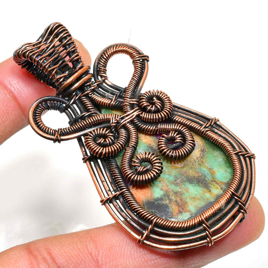 Selene’s Whisper – Turquoise Copper Pendant
