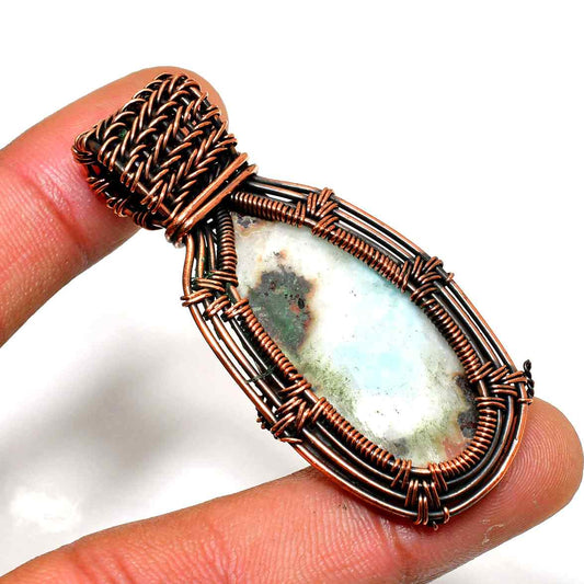 Earthsong – Copper-Wrapped Stone Pendant