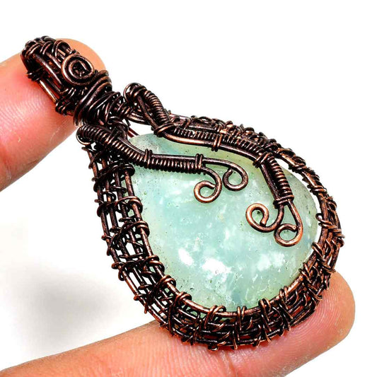 Aurora’s Tranquility – Aqua Aura Bronze Pendant