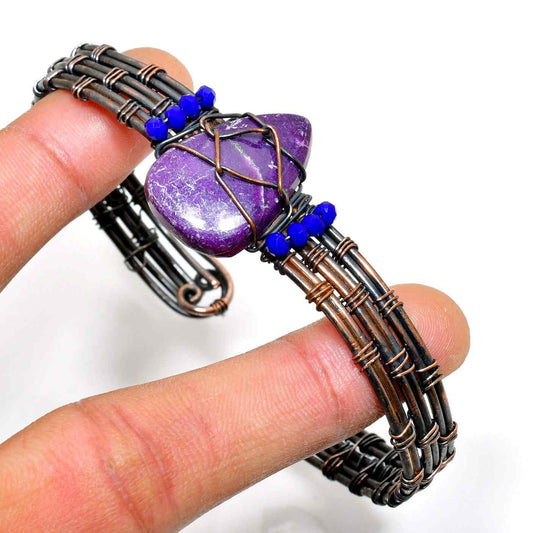 Celestial Calm Cuff – Amethyst & Oxidized Copper