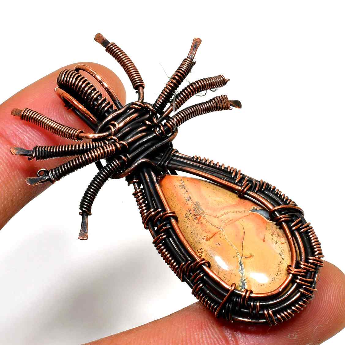 Ember’s Embrace – Jasper & Dark Copper Pendant