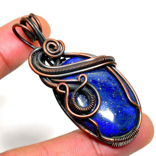 Midnight Reverie – Lapis Lazuli Copper Pendant