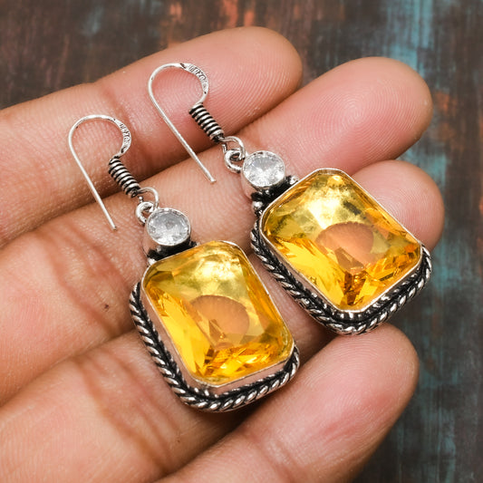 Sunny Splendor – Sterling Silver Citrine Earrings