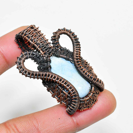 Ezra’s Veil – Blue Stone & Copper Pendant