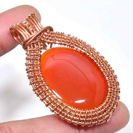 Ember Spirit – Copper-Wrapped Carnelian Pendant
