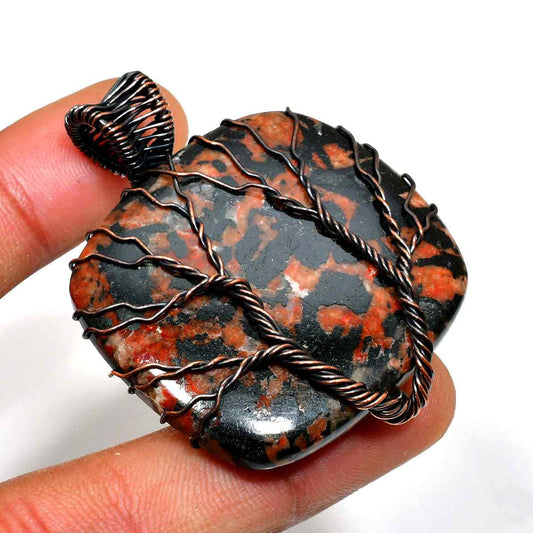 Ember’s Embrace – Jasper Copper Pendant
