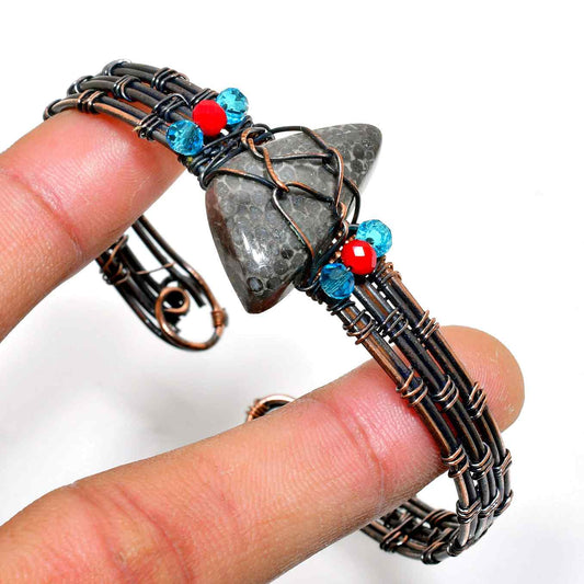 Gaia’s Embrace – Copper & Gemstone Bracelet