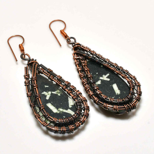 Earthsong – Oxidized Copper & Natural Stone Earrings