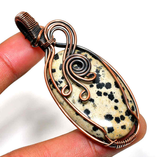 Speckled Spirit – Dalmatian Jasper Copper Pendant
