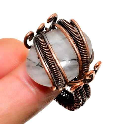 Celestial Embrace – Moonstone Copper Ring