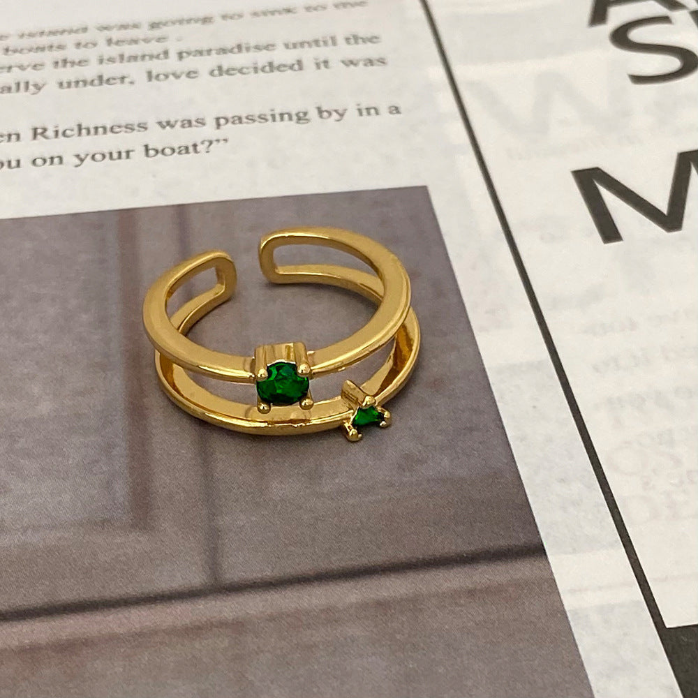 Slytherin Elixir Diamond-Studded Open Ring for Women