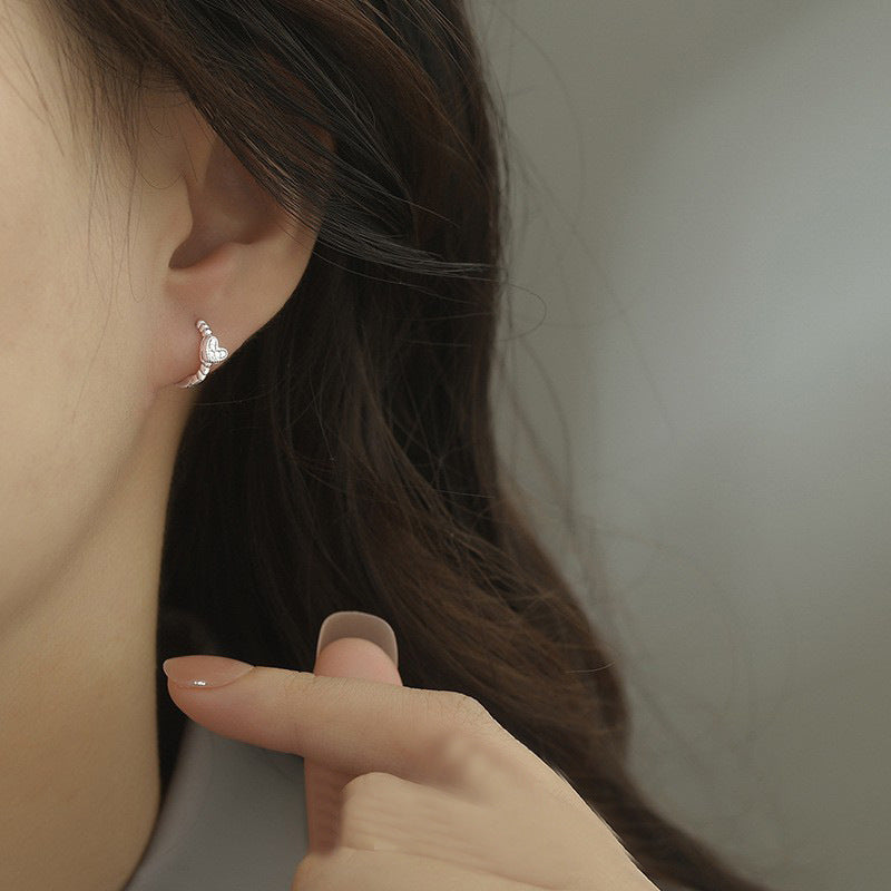 Mini Heart Zircon Earrings