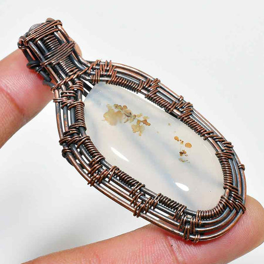Celestial Dreamer – Agate Copper Pendant