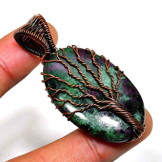 Celestial Grove – Fluorite & Copper Harmony Pendant