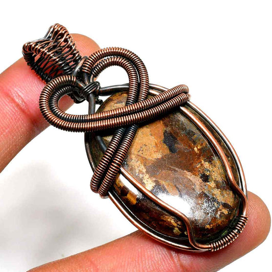 Earth’s Embrace – Copper-Wrapped Stone Pendant