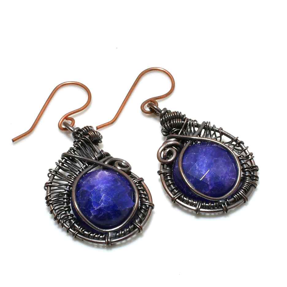Clarity’s Embrace – Sodalite & Copper Earrings