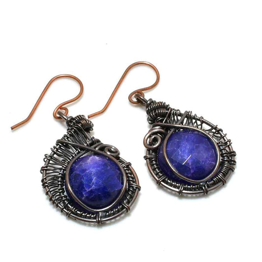 Clarity’s Embrace – Sodalite & Copper Earrings