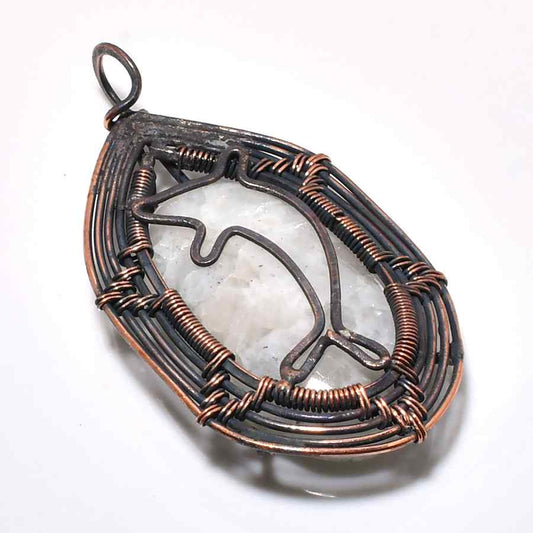 Terra’s Embrace – Raw Crystal Copper Pendant