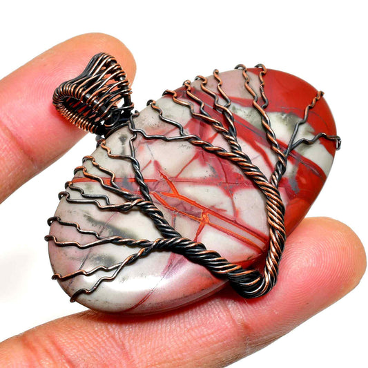 Terra’s Embrace – Red Jasper Tree of Life Pendant