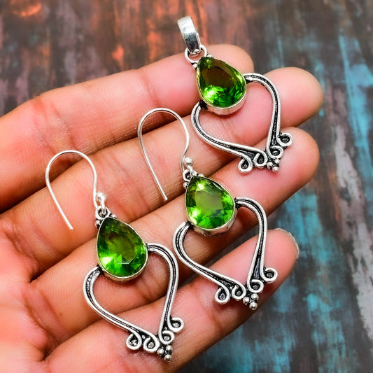 Aurora’s Spark – Peridot Sterling Silver Set