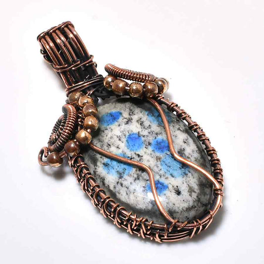 Azure Spot – Blue Stone Copper Pendant