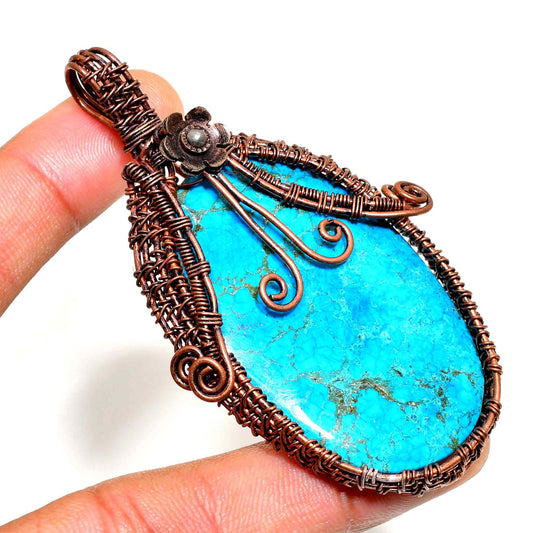 Ocean’s Whisper – Turquoise Copper Pendant