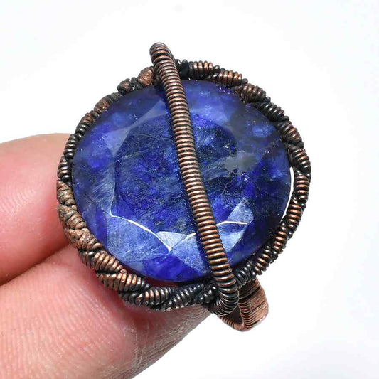Clarity’s Embrace – Lapis Lazuli Copper Ring