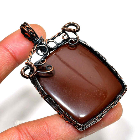 Chocolate Dreams – Brown Jasper Copper Pendant