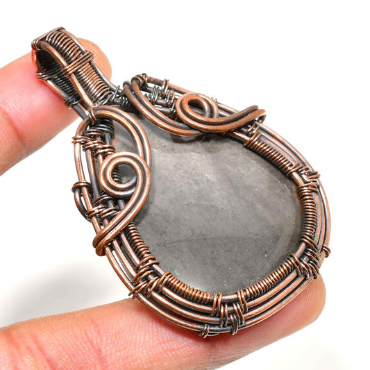 Ember’s Grace – Opaque Gemstone & Copper Pendant