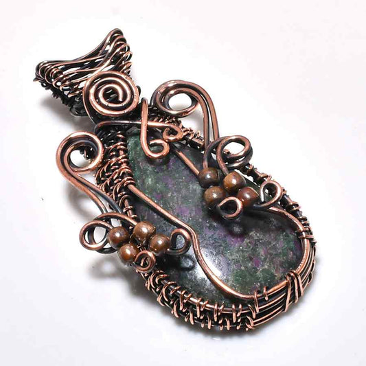 Tranquil Aura – Oxidized Copper Stone Pendant