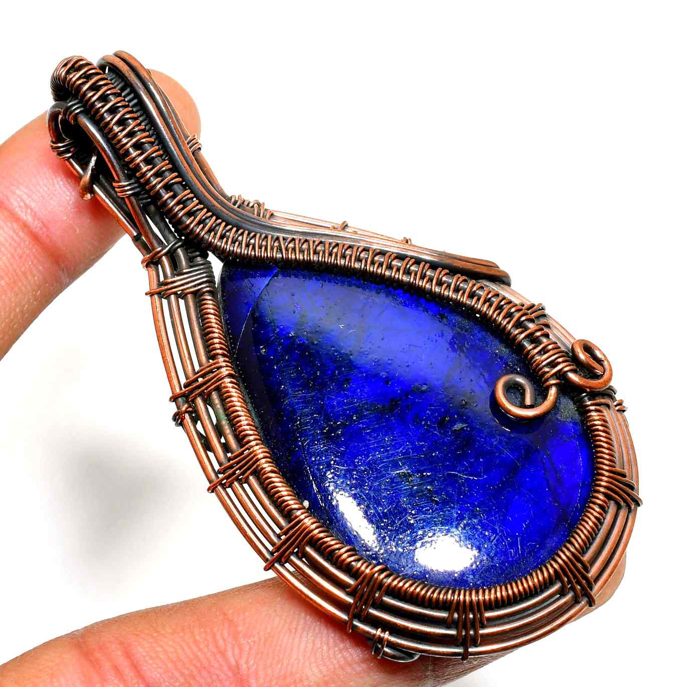 Celeste’s Clarity – Lapis Lazuli Copper Pendant