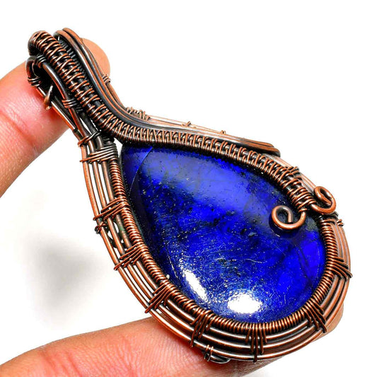Celeste’s Clarity – Lapis Lazuli Copper Pendant