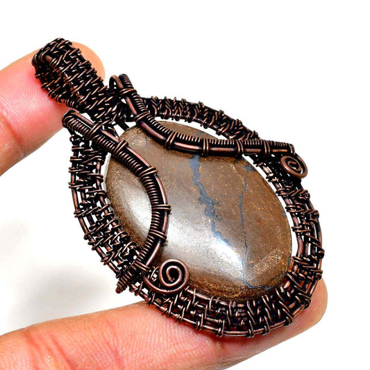 Gaia’s Embrace – Copper-Wrapped Stone Pendant