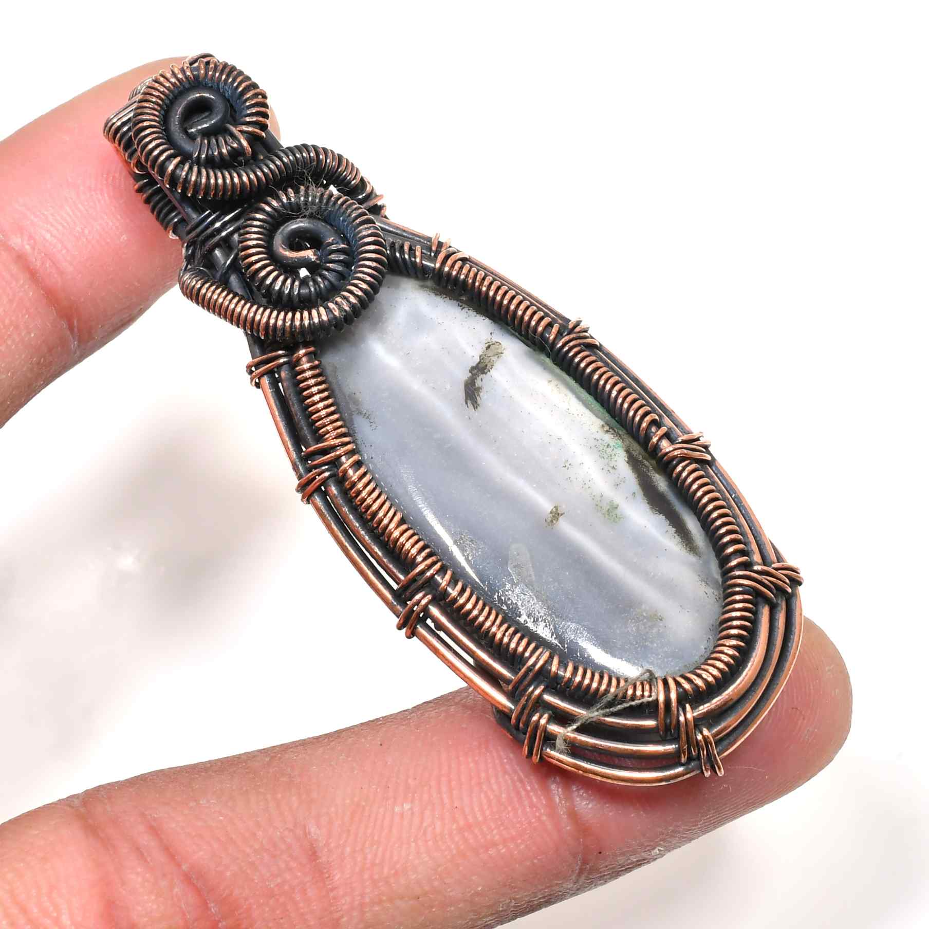 Terra Embrace – Oxidized Copper Agate Pendant